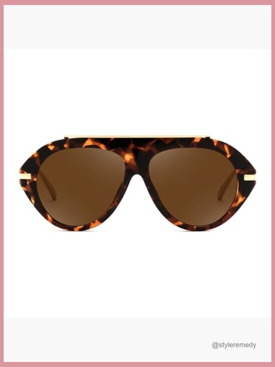 Retro Aviator Sunglasses Metal Frame UV400 Lenses Oversized Vintage main image 6